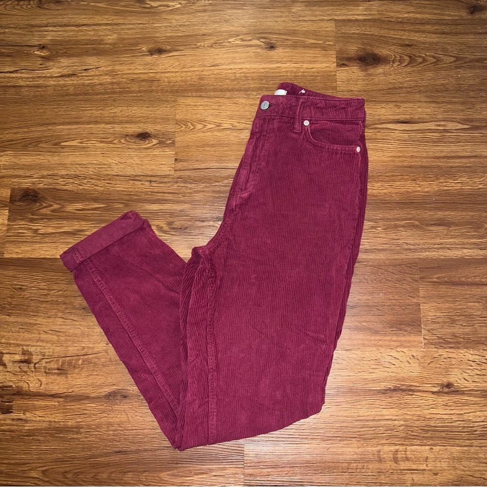 BDG Urban Outfitters Color Corduroy High Waisted Mom Pant in Maroon Size 28 - Picture 2 of 9